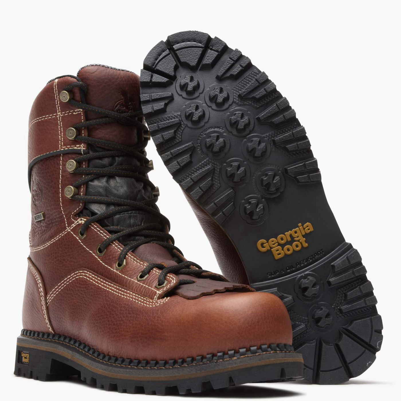 Georgia Boot AMP LT Logger Composite Toe Low Heel Waterproof Work Boot - outsole