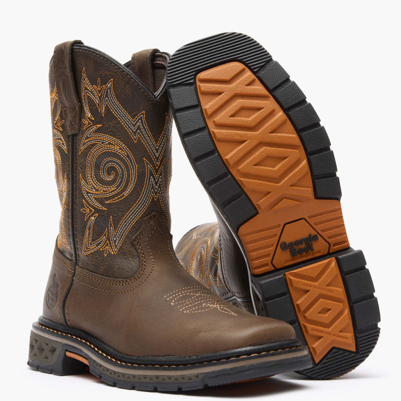 Georgia Boot Carbo-Tec LT Little Kids Brown Pull on Boot - outsole