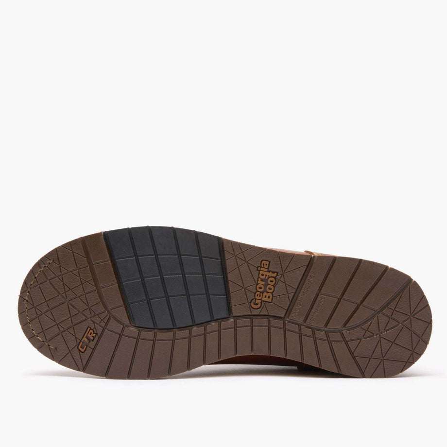 Brown shoe sole with 'Cushion' branding on a white background