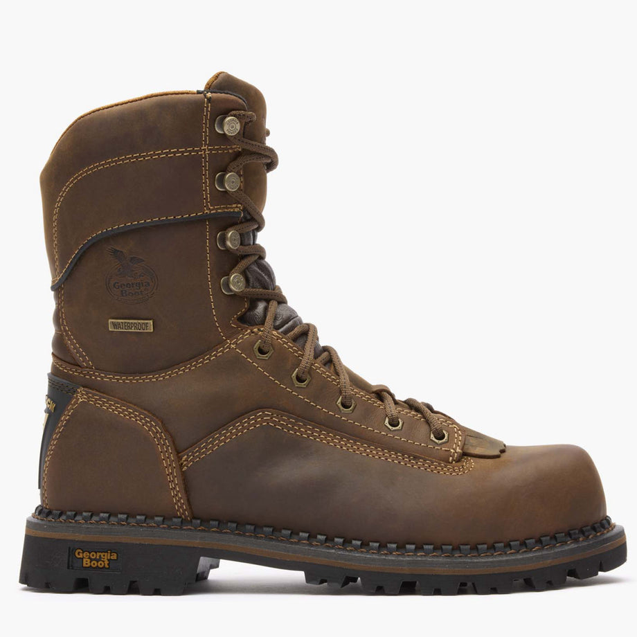 Georgia Boot AMP LT Low Heel Logger Composite Toe Waterproof Work Boot - profile