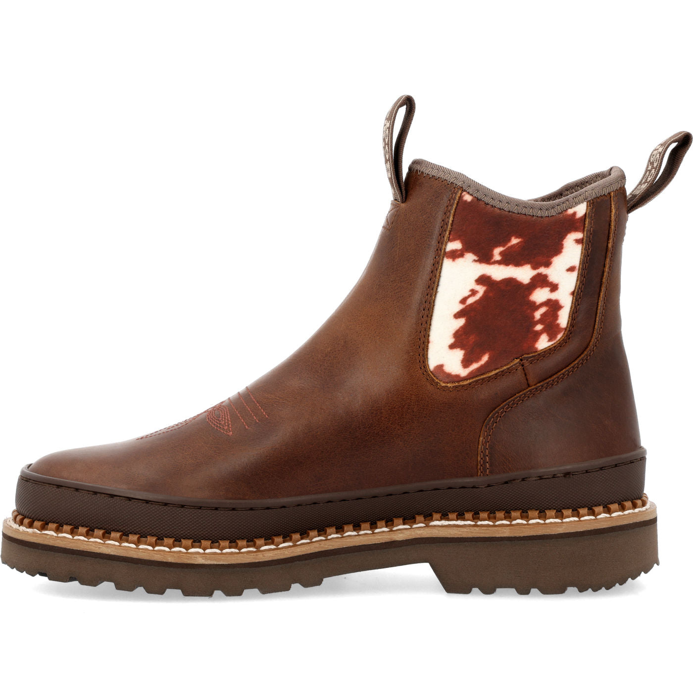 Georgia Boot Women's Cow Print Chelsea Romeo Shoe - profile