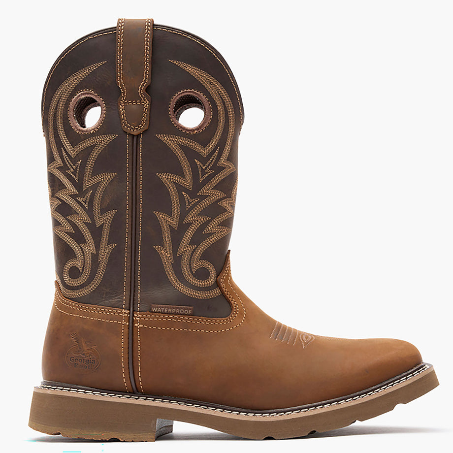 ""Georgia Boot Core 37 Western 11"" Waterproof Pull-On Work Boot" - profile"