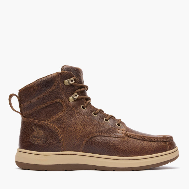 Georgia Boot Men’s Brown Leather Chukka Boots with Light Blue Heel Accent Georgia Boot Wedge Chukka Work Boot main image 4