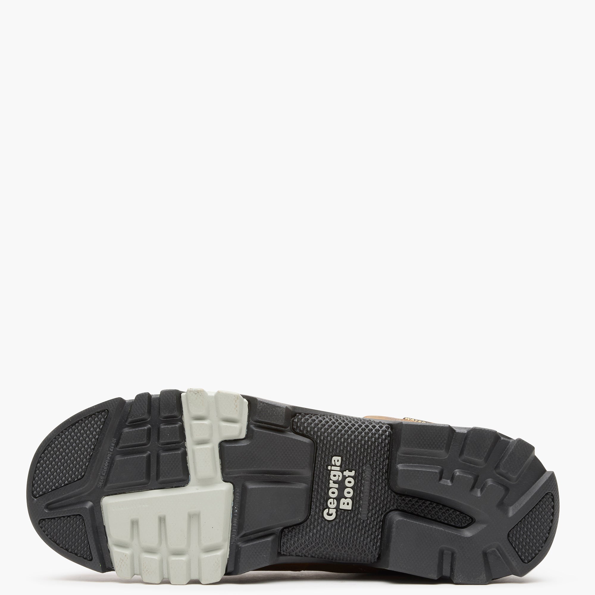 Black and white shoe sole with 'Georgia Boot' branding on a white background