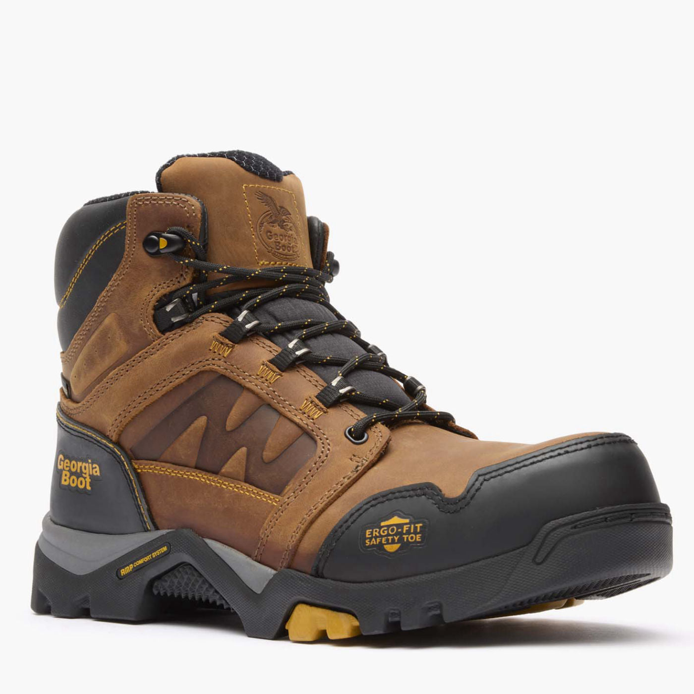 Georgia Boot Stivali Da Lavoro Impermeabili Uomo – Altezza 5 Pollici (12,7 Cm), Punte Di Sicurezza, Colore Marrone, Peso 1,2 Kg (Taglia 10)