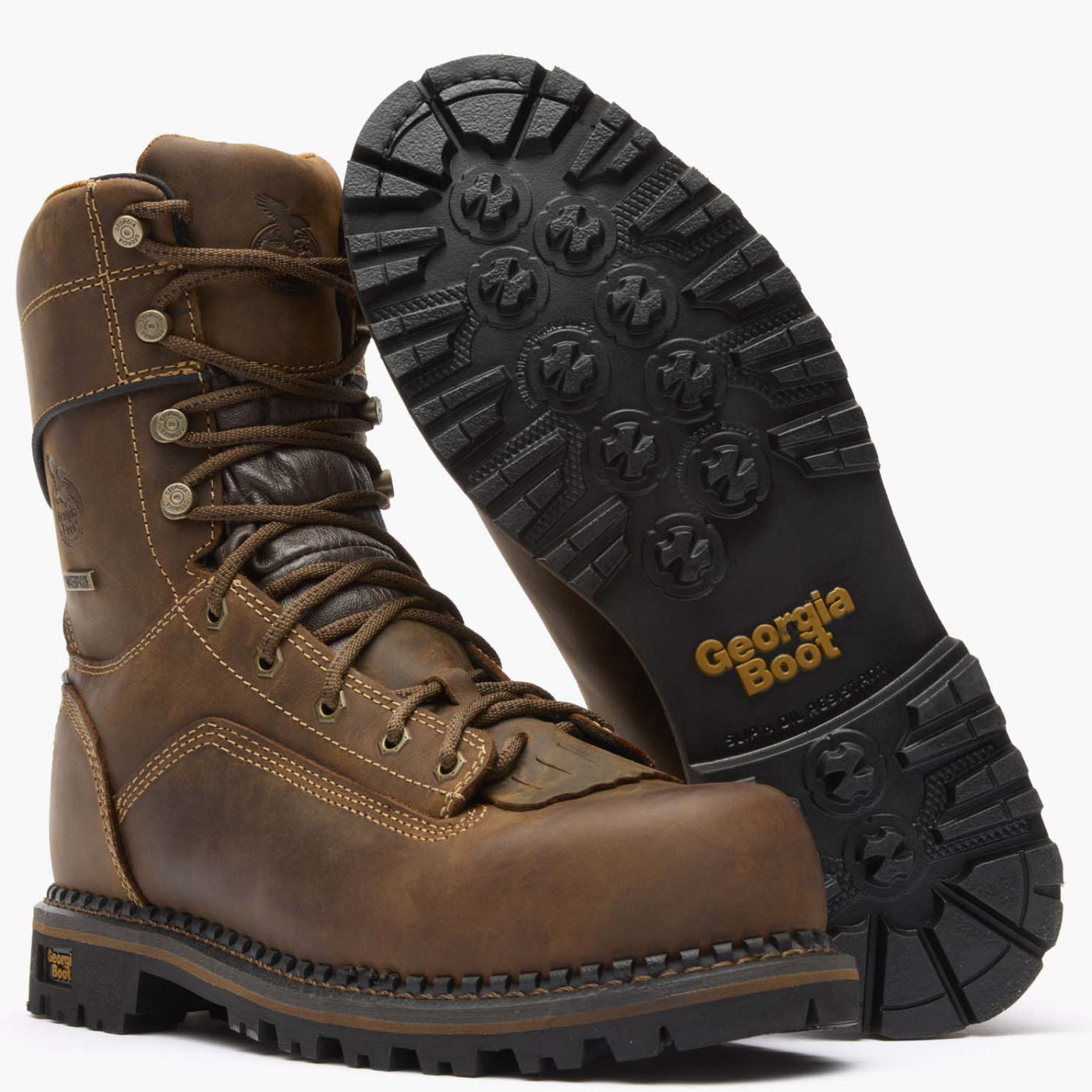 Georgia Boot AMP LT Low Heel Logger Composite Toe Waterproof Work Boot