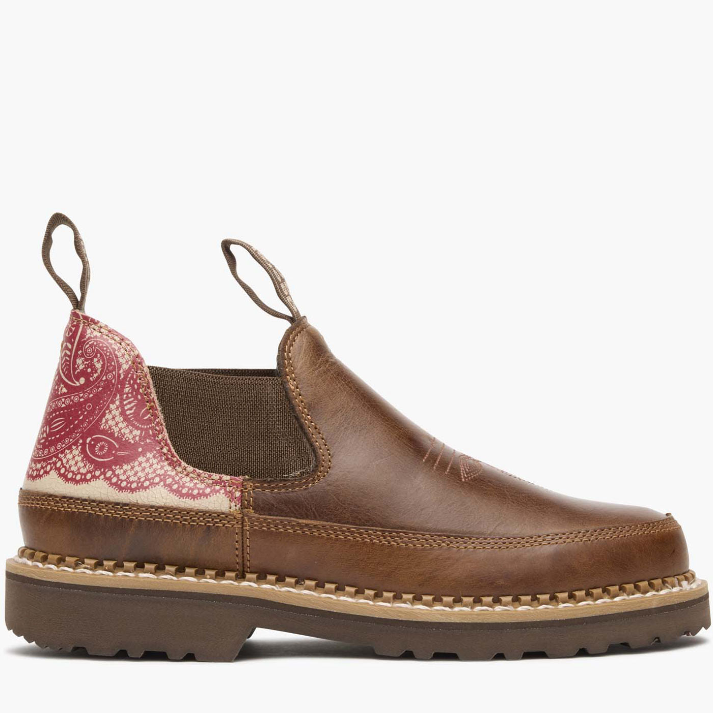 RG SIDE ZIP BOOTS PAISLEY EMBOSS箱付 美品27 Georgia Boot Women's Paisley Lace Romeo Shoe