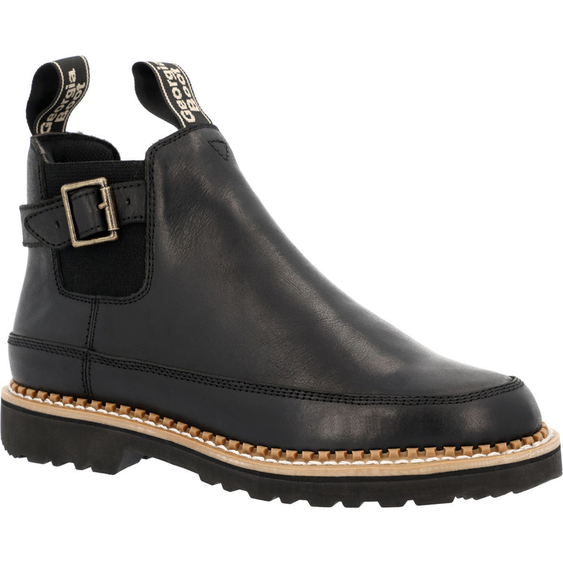 Georgia Boot Women's Black Buckle Chelsea Romeo - main