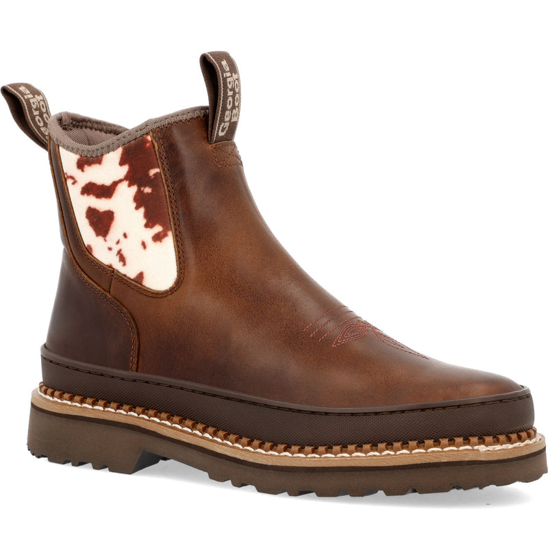 Georgia Boot Women's Cow Print Chelsea Romeo Shoe - main