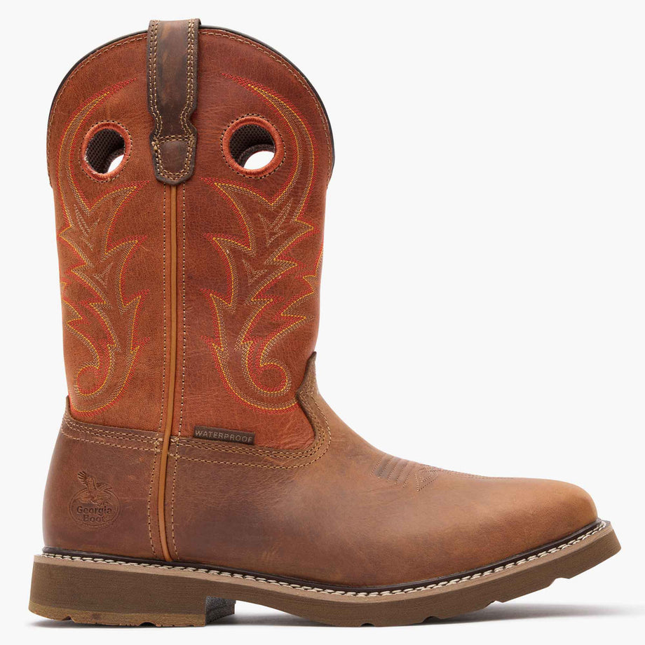 ""Georgia Boot Core 37 Western 11"" Waterproof Pull-On Work Boot" - profile"