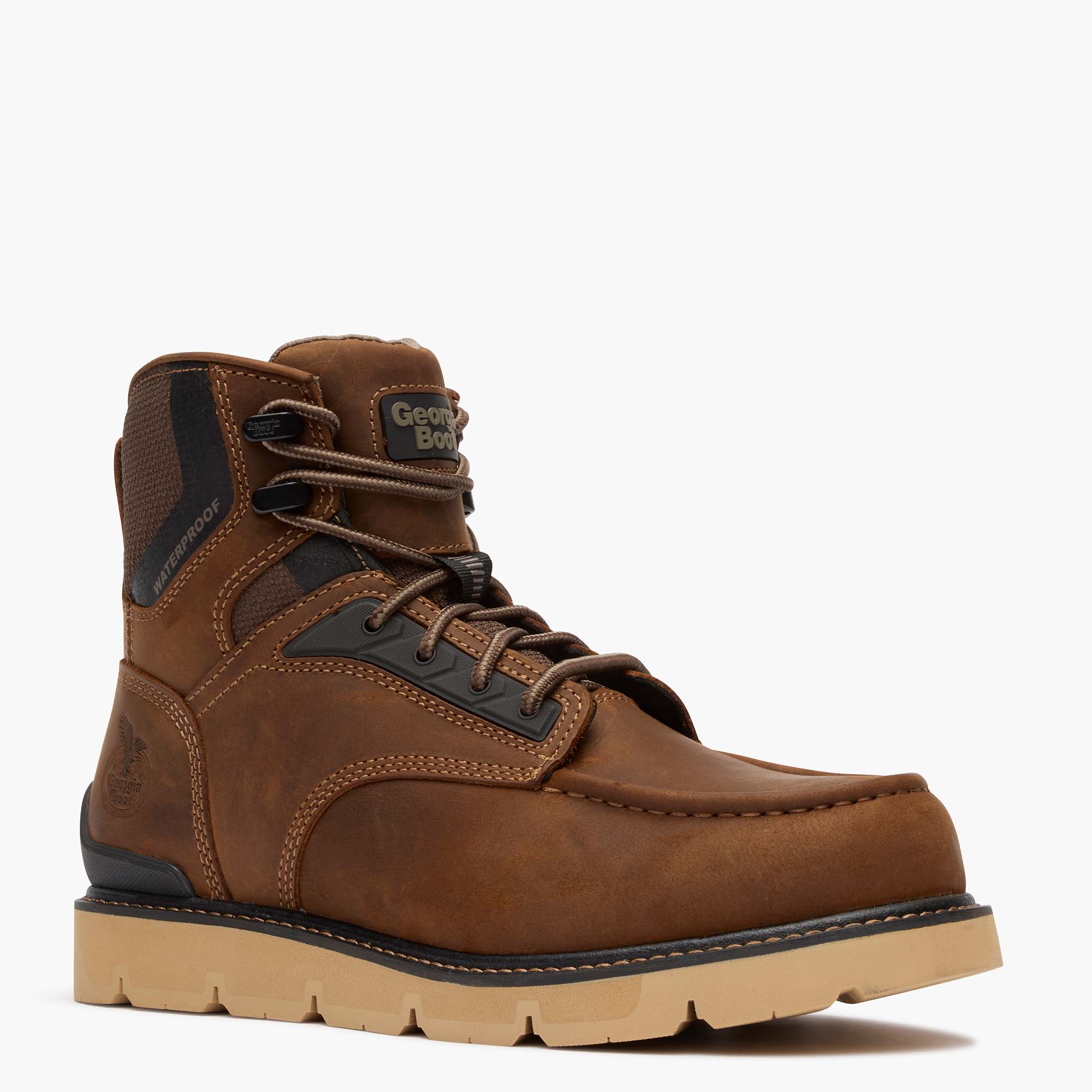 Georgia Boot Men's 6" Carbon Flex Wedge Waterproof Moc-Toe Work Boot