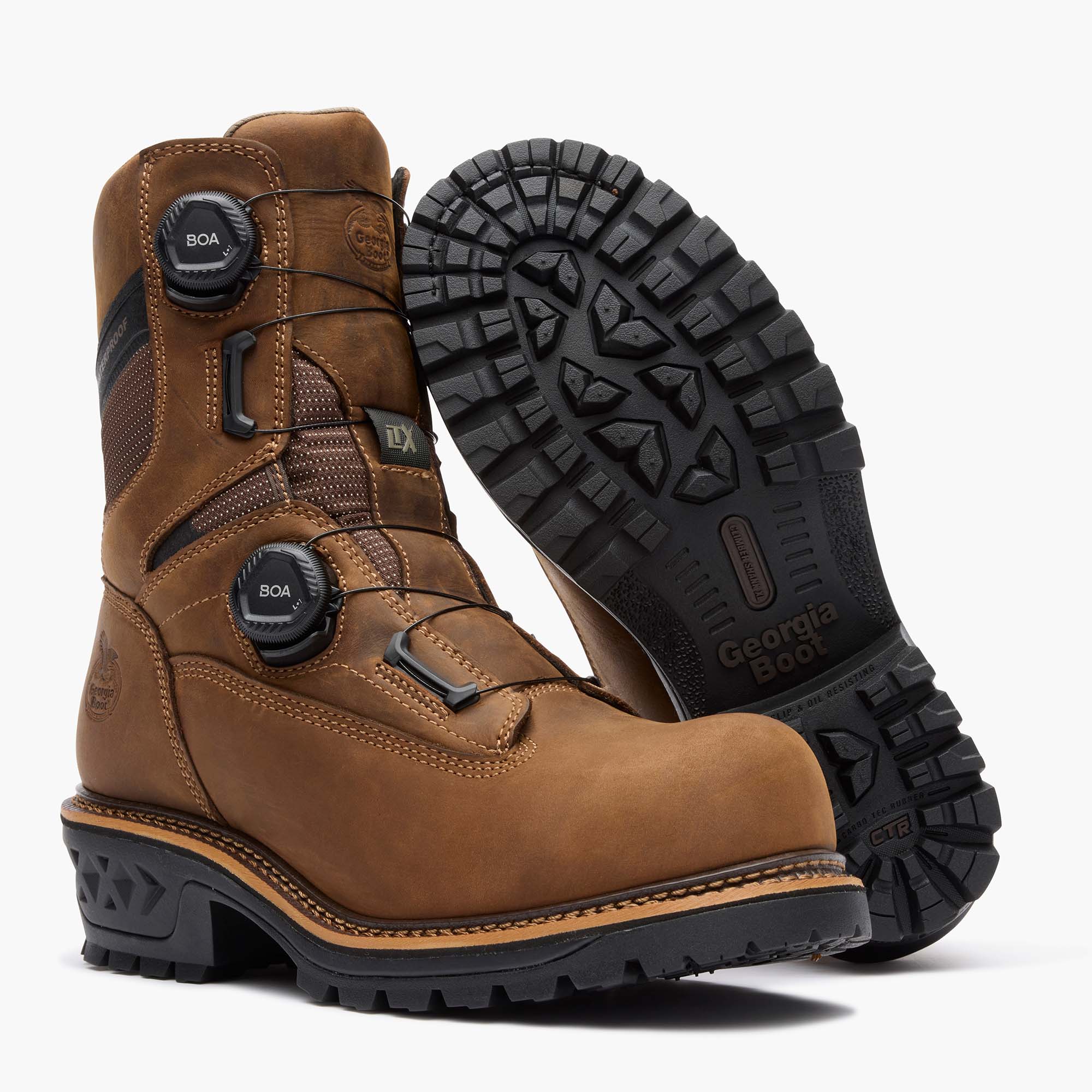 boa gear Georgia Men's 9" LTX Waterproof BOA Logger Work Boots