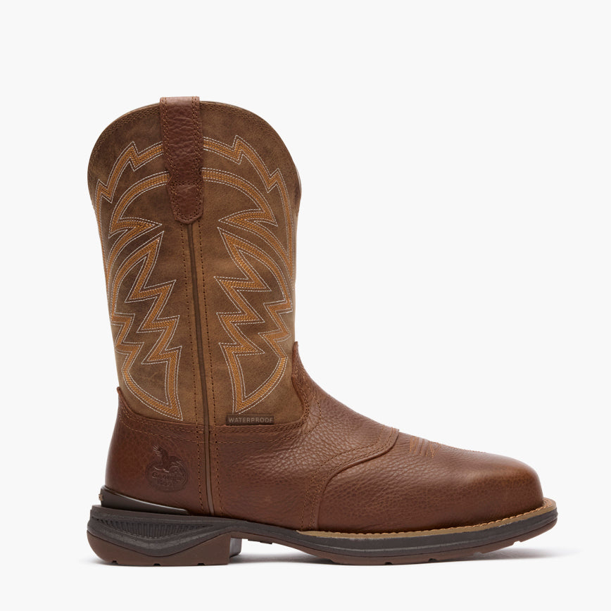 Georgia Boot Aero LT Square Toe 11" Pull-On Western Carbon Toe Boot – Brown/Tan
