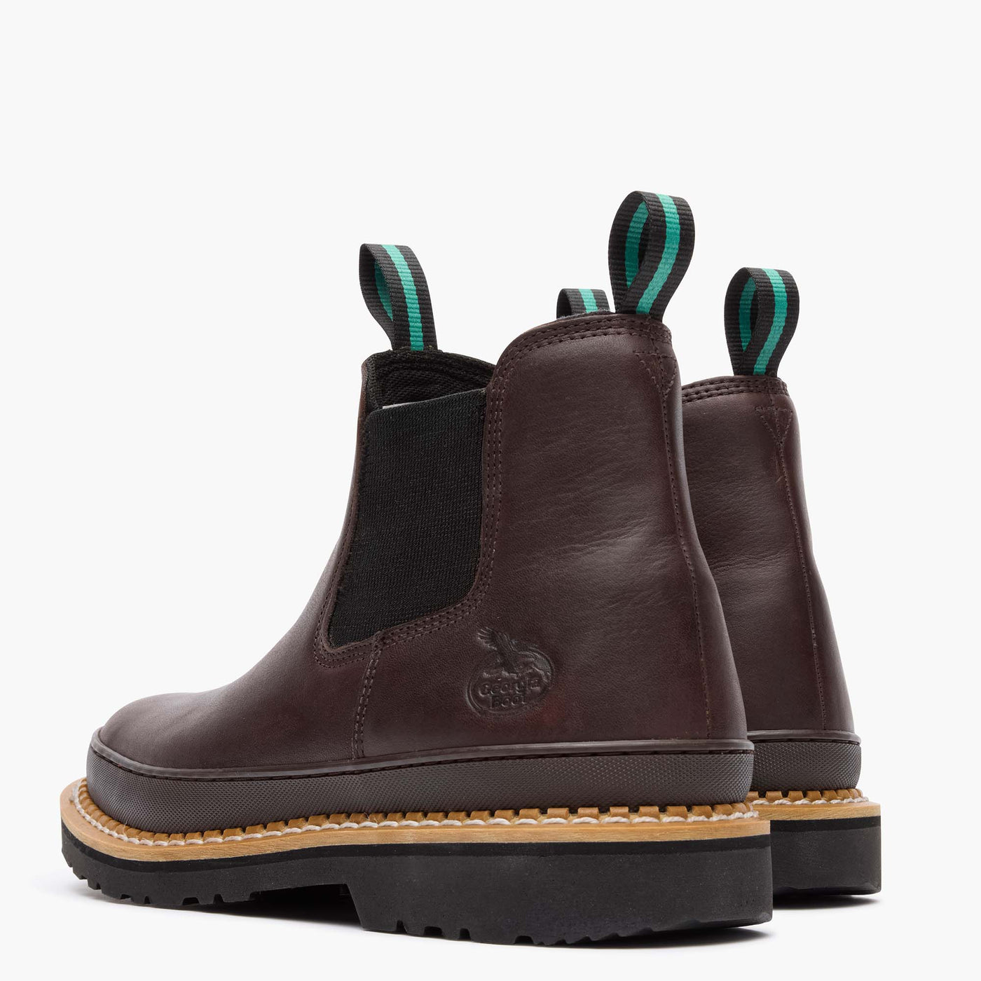 Georgia Giant Men's Soggy Brown Romeo Work Boot with Rubber Rand ...
