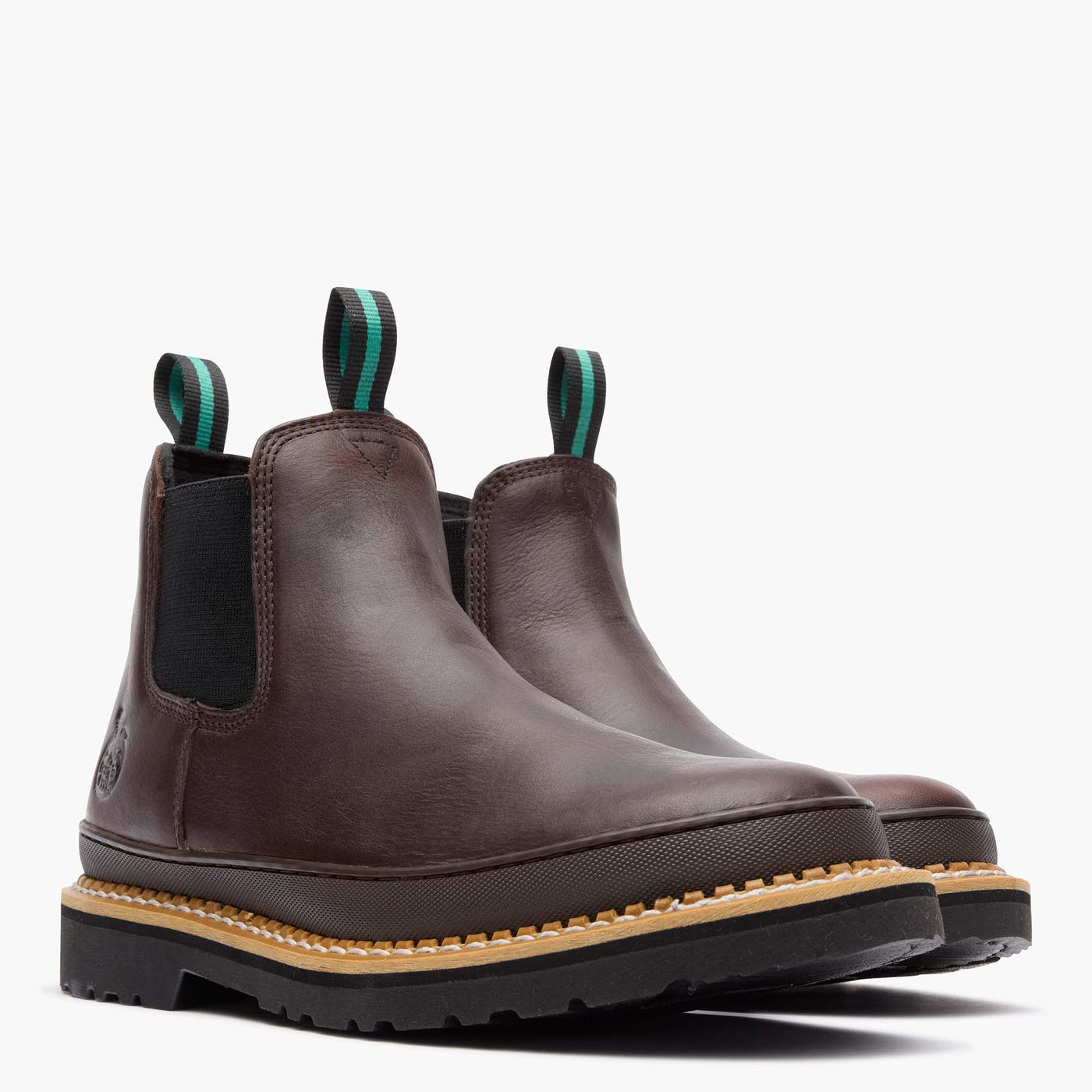 Georgia Giant Men's Soggy Brown Romeo Work Boot with Rubber Rand ...