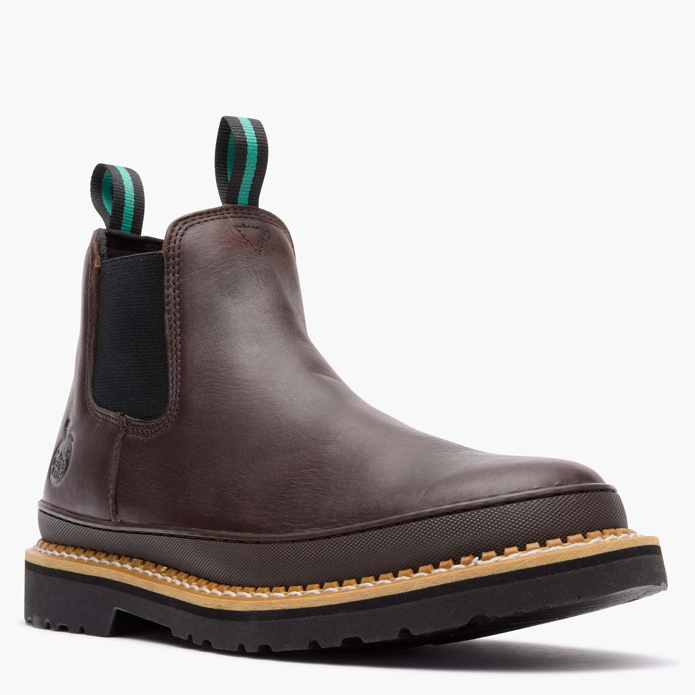 Georgia Giant Men's Soggy Brown Romeo Work Boot with Rubber Rand ...
