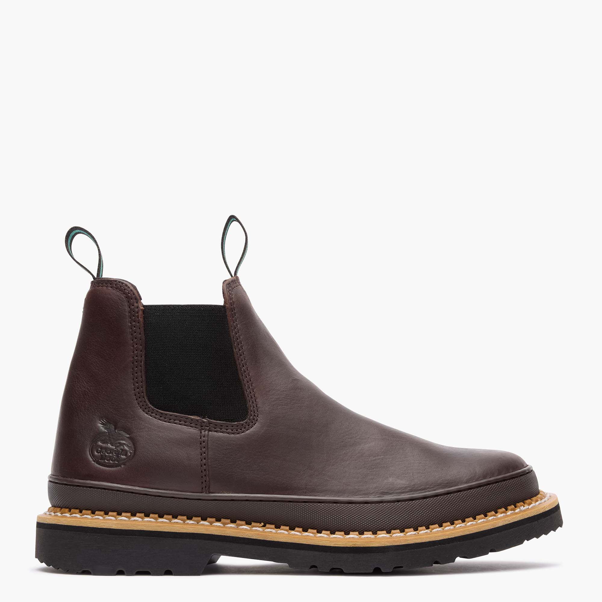 Georgia Giant Men's Soggy Brown Romeo Work Boot with Rubber Rand ...