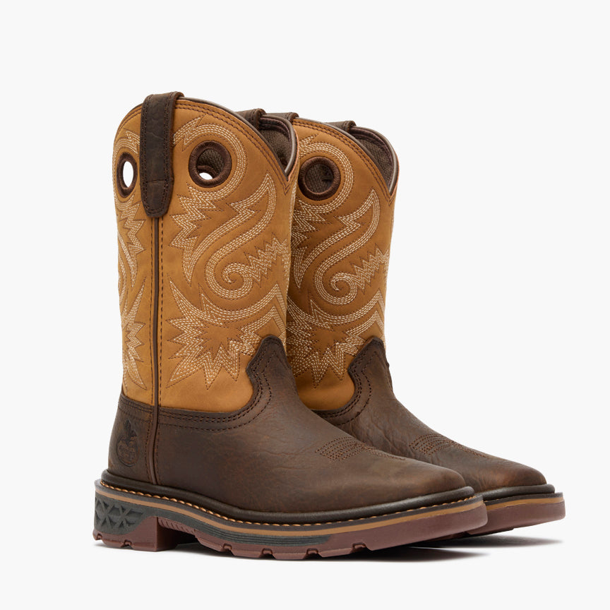 Georgia Boot Big Kid's Carbo-Tec FLX Pull-On Boot in Rust/Brown