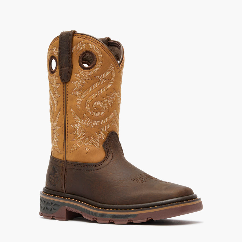 Georgia Boot Big Kid's Carbo-Tec FLX Pull-On Boot in Rust/Brown