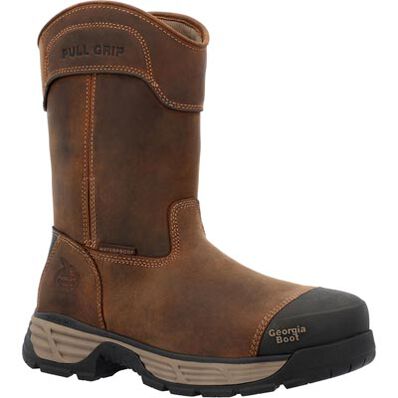 Georgia Boot Durablend Edge 10" Waterproof Alloy Toe Pull On Work Boot, , large