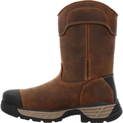 Georgia Boot Durablend Edge 10" Waterproof Alloy Toe Pull On Work Boot, , large