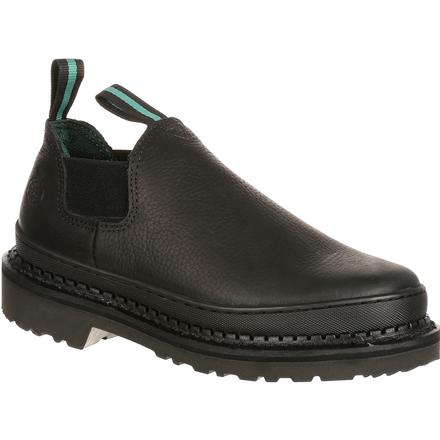 Georgia Giant Men S Black Leather Slip On Romeo Work Shoes